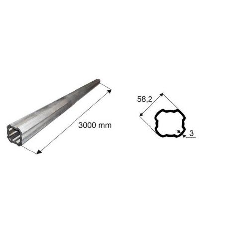 Tube de transmission quadrilobé de diamètre 58.2 longueur 1000 en 3 Tube de transmission quadrilobé de diamètre 58.2 longueur 1000 en 3