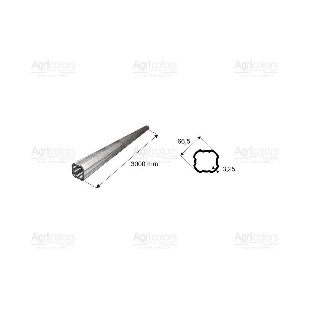 Tube de transmission quadrilobé de diamètre 66