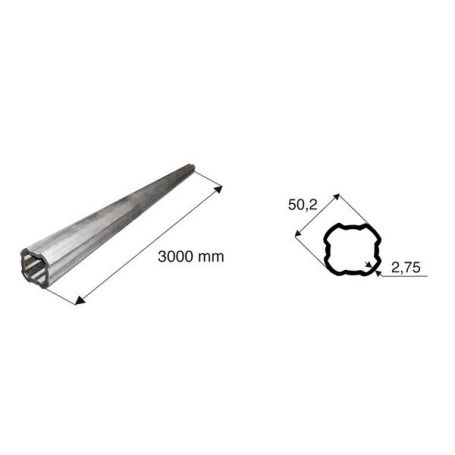 Tube de transmission quadrilobé de diamètre 50.2 épaisseur 2.75 Tube de transmission quadrilobé de diamètre 50.2 épaisseur 2.75