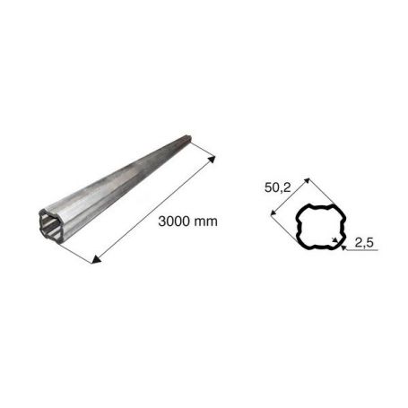 Tube de transmission quadrilobé de diamètre 50.2 longueur 3000 Tube de transmission quadrilobé de diamètre 50.2 longueur 3000