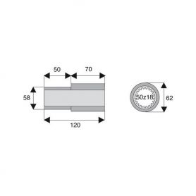 Tube de transmission rond de diamètre 50Z18