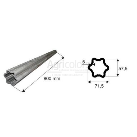 Tube de transmission étoile de diamètre 71.5x57.5 longueur 800 Tube de transmission étoile de diamètre 71.5x57.5 longueur 800