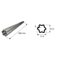 Tube de transmission étoile de diamètre 71.5x57.5 longueur 800 Tube de transmission étoile de diamètre 71.5x57.5 longueur 800