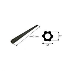Tube de transmission étoile de diamètre 51x37 longueur 1000 Tube de transmission étoile de diamètre 51x37 longueur 1000