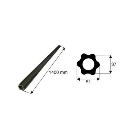 Tube de transmission étoile de diamètre 51x37 Intérieur rilsanisé homocinétique en 1400 Tube de transmission étoile de diamètre 51x37 Intérieur rilsanisé homocinétique en 1400