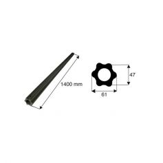 Tube de transmission étoile de diamètre 61x47 de 1400 mm de long Tube de transmission étoile de diamètre 61x47 de 1400 mm de long