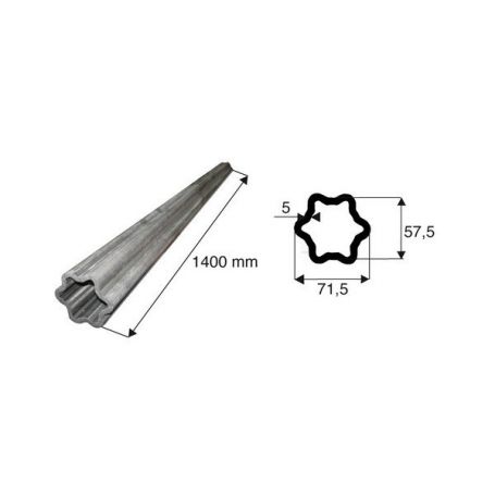Tube de transmission étoile de diamètre 71.5x57.5 longueur 1400 Tube de transmission étoile de diamètre 71.5x57.5 longueur 1400