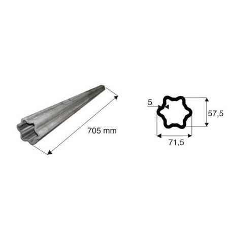 Tube de transmission étoile de diamètre 71.5x57.5 longueur 705 Tube de transmission étoile de diamètre 71.5x57.5 longueur 705