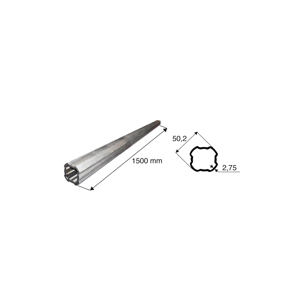 Tube de transmission quadrilobé de diamètre 50.2