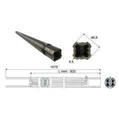 Tube de transmission quadrilobé de diamètre 46.9 Tube de transmission quadrilobé de diamètre 46.9