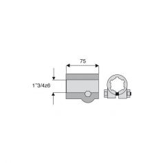 Douille cannelée à boulon sécant 1"3/4z6 de longueur 75 Douille cannelée à boulon sécant 1"3/4z6 de longueur 75