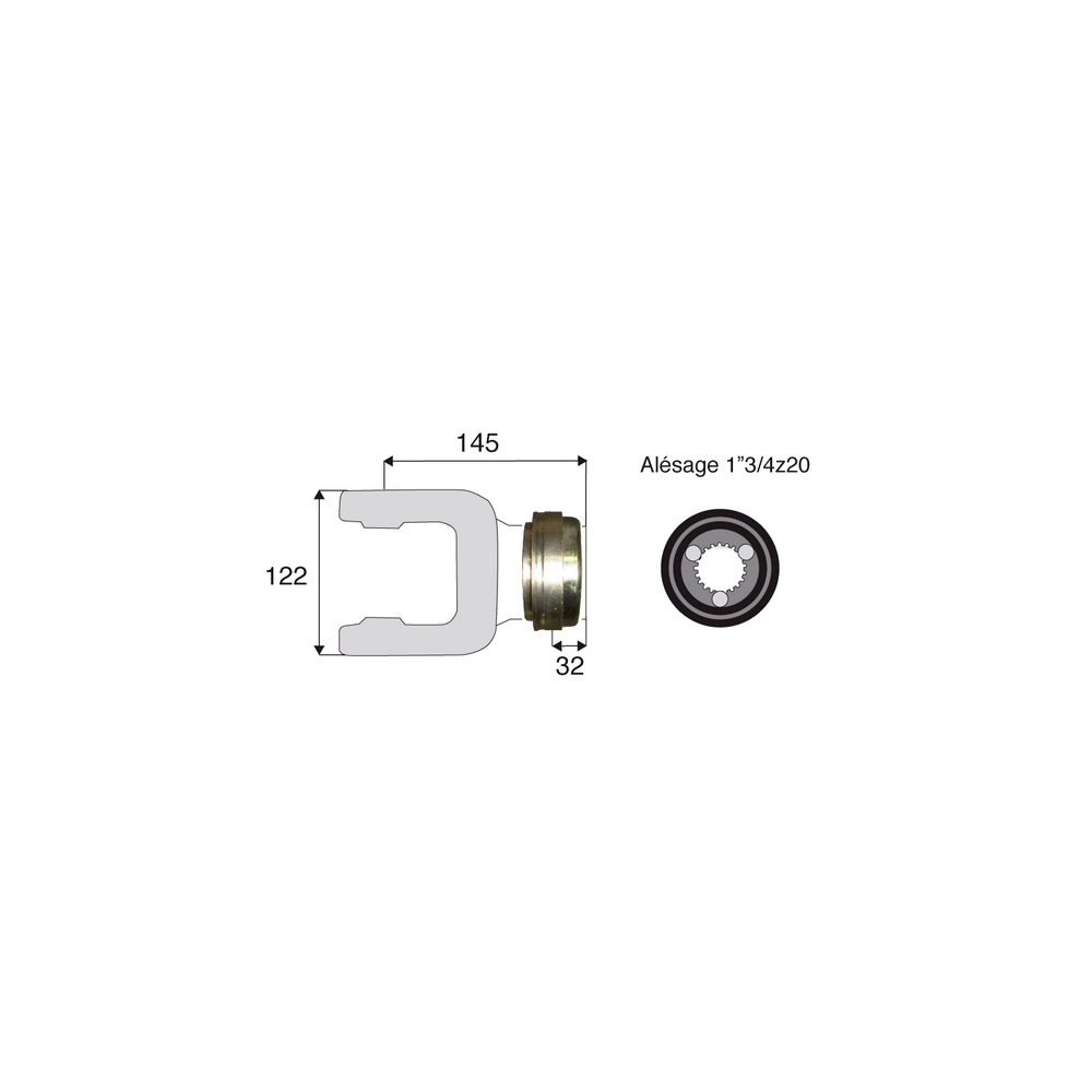MACHOIRE CANNELÉE1"3/4z20