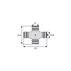 Croisillon circlips extérieurs 27 x 74.6 Croisillon circlips extérieurs 27 x 74.6