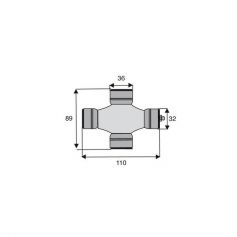 Croisillon circlips extérieurs 36 x 89 Croisillon circlips extérieurs 36 x 89