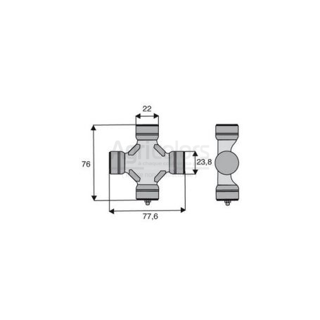 Croisillon circlips extérieurs 22 x 76 Croisillon circlips extérieurs 22 x 76