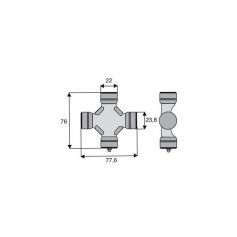 Croisillon circlips extérieurs 22 x 76 Croisillon circlips extérieurs 22 x 76