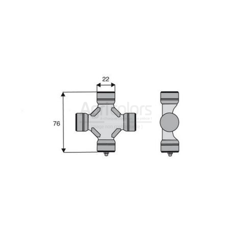 Croisillon circlips extérieurs 22 x 76 Croisillon circlips extérieurs 22 x 76