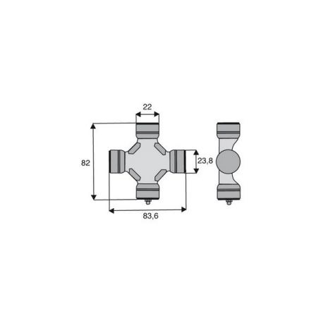 Croisillon circlips extérieurs 22 x 82 Croisillon circlips extérieurs 22 x 82