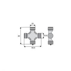 Croisillon circlips extérieurs 22 x 82 Croisillon circlips extérieurs 22 x 82