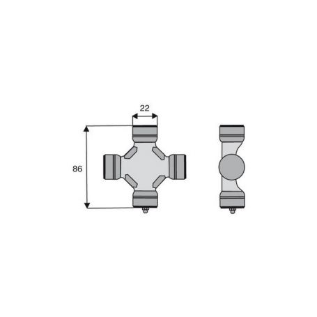 Croisillon circlips extérieurs 22 x 86 Croisillon circlips extérieurs 22 x 86