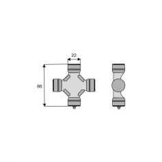 Croisillon circlips extérieurs 22 x 86 Croisillon circlips extérieurs 22 x 86
