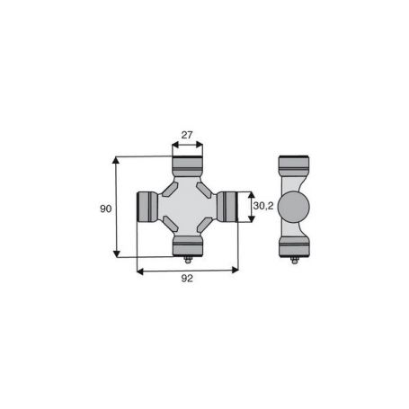 Croisillon circlips extérieurs 27 x 90