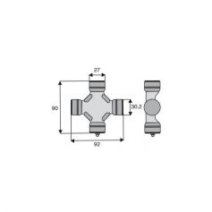 Croisillon circlips extérieurs 27 x 90