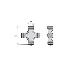 Croisillon circlips extérieurs 27 x 100 Croisillon circlips extérieurs 27 x 100