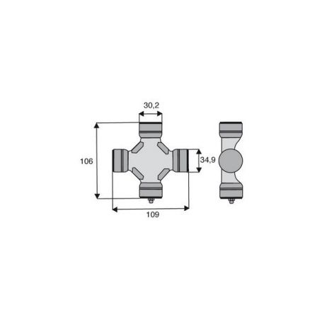 Croisillon circlips extérieurs 30.2 x 106 Croisillon circlips extérieurs 30.2 x 106