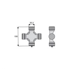 Croisillon circlips extérieurs 30.2 x 106 Croisillon circlips extérieurs 30.2 x 106