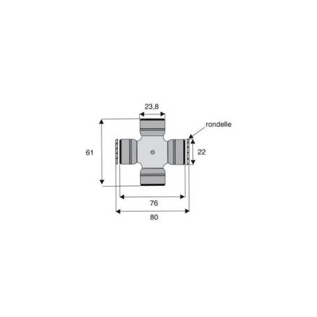 Croisillon circlips extérieurs 23.8 x 61.3 Croisillon circlips extérieurs 23.8 x 61.3