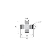 Croisillon circlips extérieurs 23.8 x 61.3 Croisillon circlips extérieurs 23.8 x 61.3