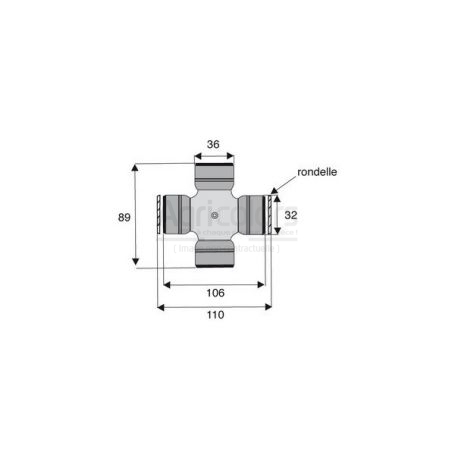 Croisillon circlips extérieurs 36 x 89 Croisillon circlips extérieurs 36 x 89