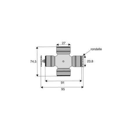 Croisillon circlips extérieurs 27 x 74.6 Croisillon circlips extérieurs 27 x 74.6