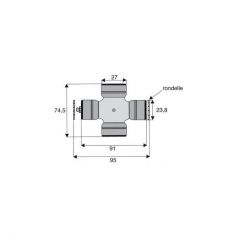 Croisillon circlips extérieurs 27 x 74.6 Croisillon circlips extérieurs 27 x 74.6