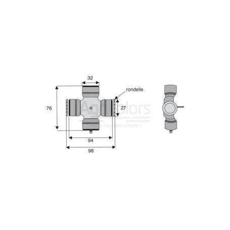 Croisillon circlips extérieurs 32 x 76 Croisillon circlips extérieurs 32 x 76