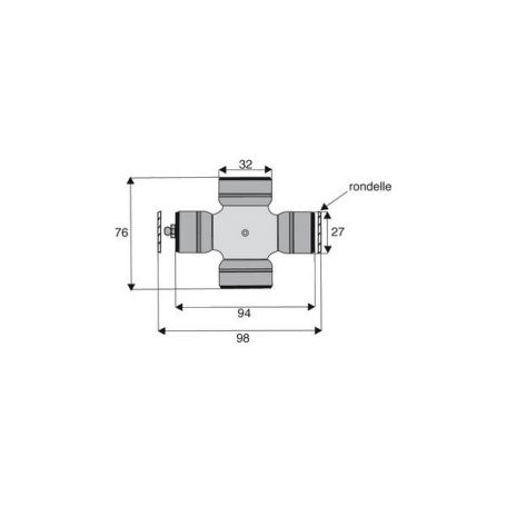 Croisillon circlips extérieurs 32 x 76 Croisillon circlips extérieurs 32 x 76