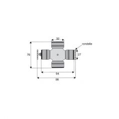 Croisillon circlips extérieurs 32 x 76 Croisillon circlips extérieurs 32 x 76