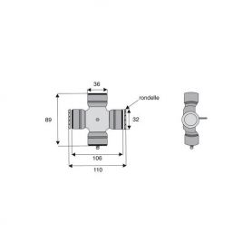 Croisillon circlips extérieurs