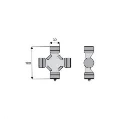 Croisillon circlips extérieurs 30 x 100 Croisillon circlips extérieurs 30 x 100