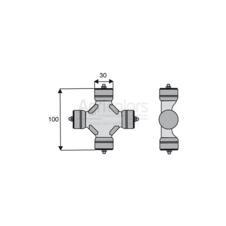 Croisillon circlips extérieurs 30 x 100 Croisillon circlips extérieurs 30 x 100