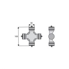Croisillon circlips extérieurs 30 x 100 Croisillon circlips extérieurs 30 x 100