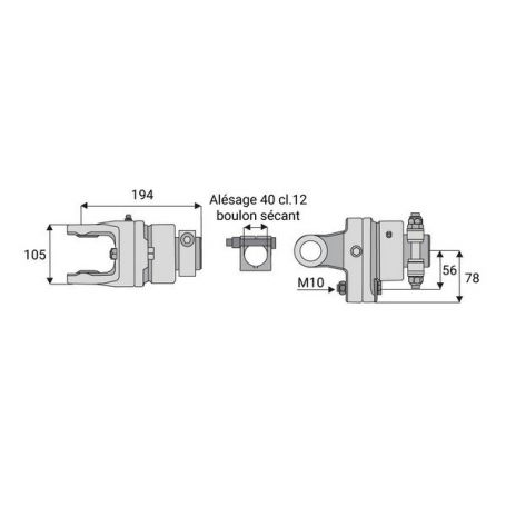 Limiteur boulon roue libre 36x89 Limiteur boulon roue libre 36x89