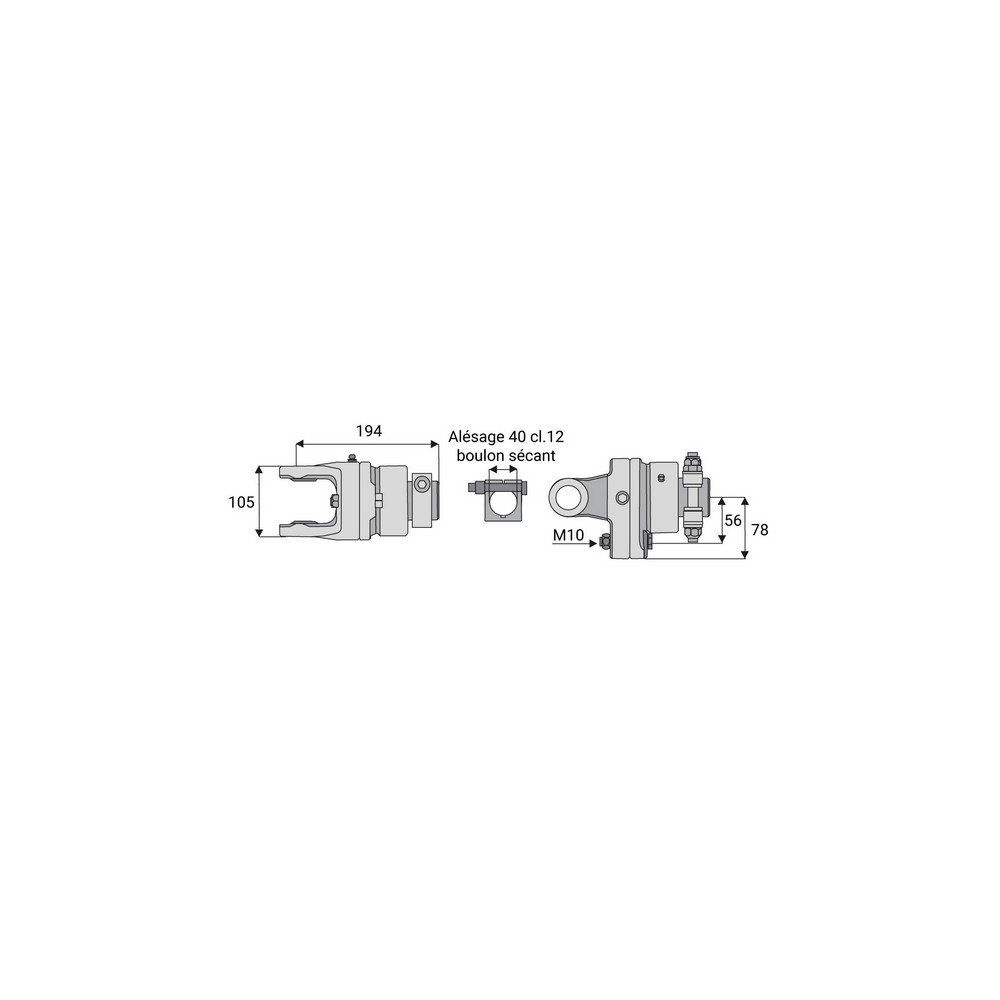 Limiteur boulon roue libre 36x89