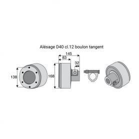 Limiteur débrayable à cames avec alésage 40 clavette 12