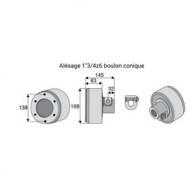 Limiteur débrayable à cames avec alésage 1"3/4z6