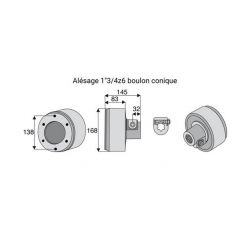 Limiteur débrayable à cames avec alésage 1"3/4z6