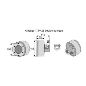 Limiteur débrayable à cames avec alésage 1"3/4z6
