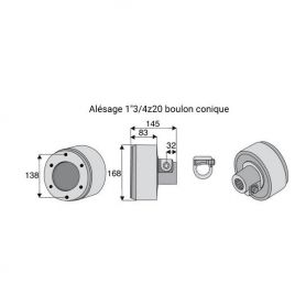 Limiteur débrayable à cames avec alésage 1"3/4z20