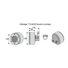 Limiteur débrayable à cames avec alésage 1"3/4z20